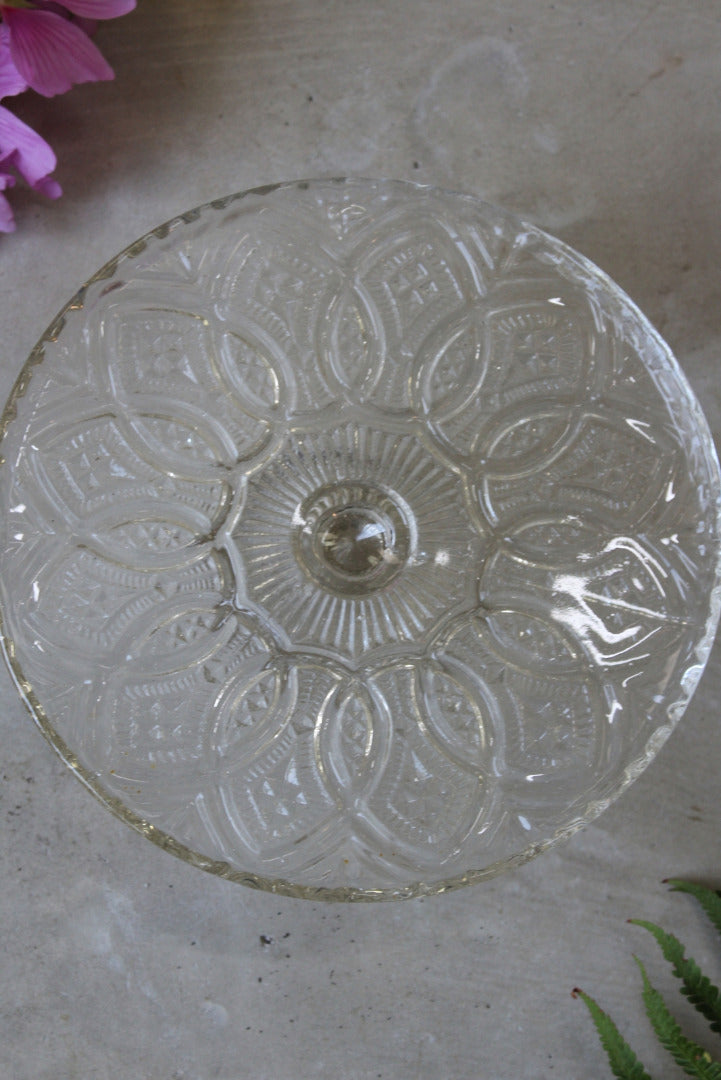 Vintage Glass Cake Stand - Kernow Furniture