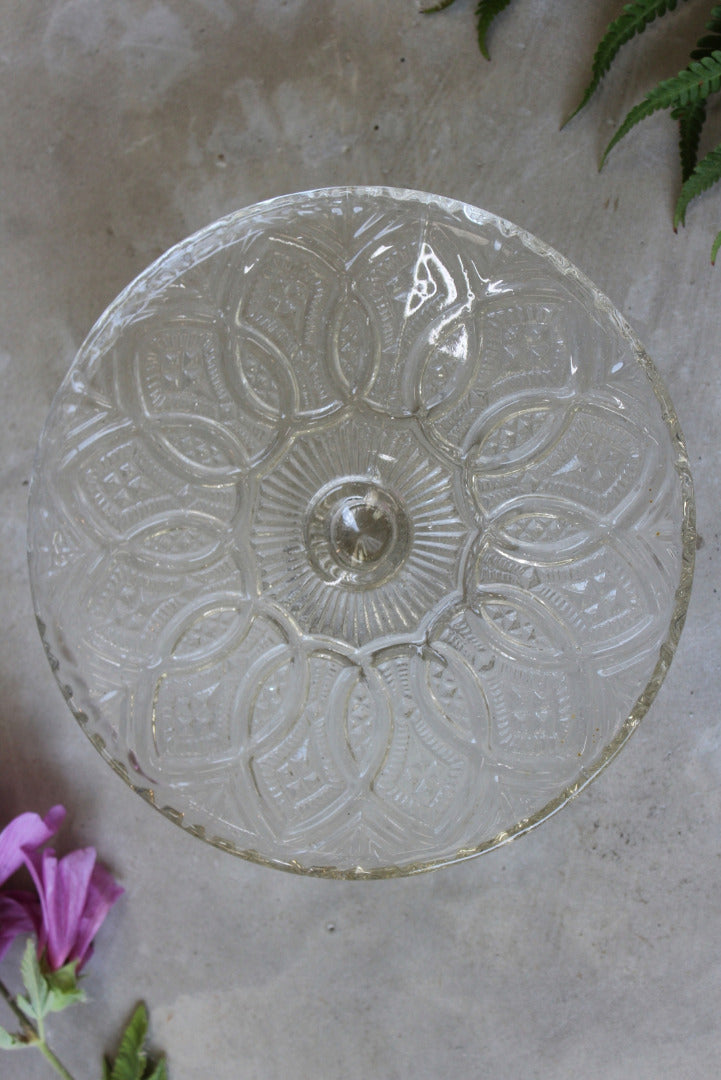 Vintage Glass Cake Stand - Kernow Furniture