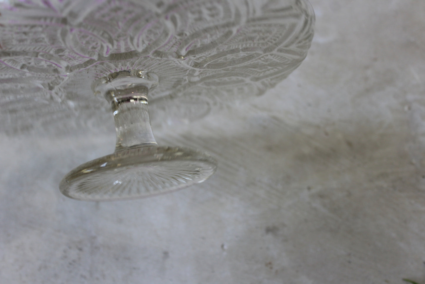 Vintage Glass Cake Stand - Kernow Furniture