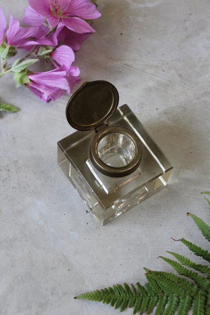 Vintage Glass Inkwell - Kernow Furniture