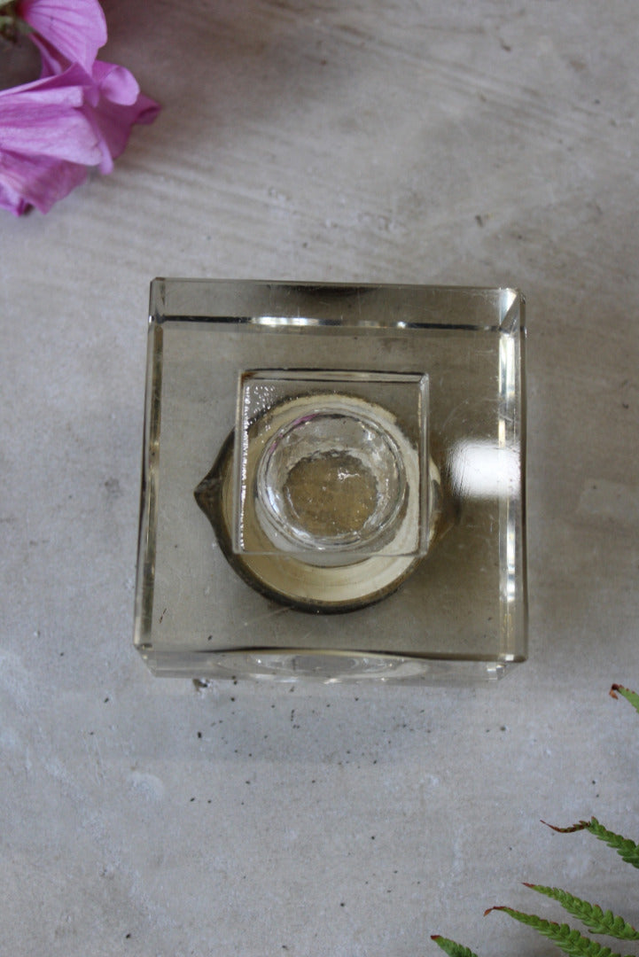 Vintage Glass Inkwell - Kernow Furniture