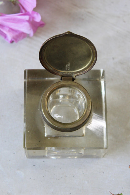 Vintage Glass Inkwell - Kernow Furniture