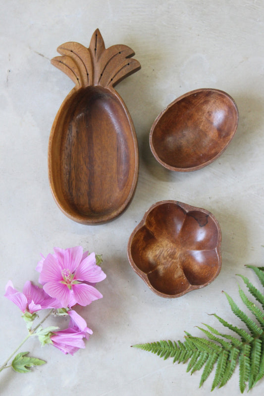 Vintage Pineapple Wooden Bowl - Kernow Furniture