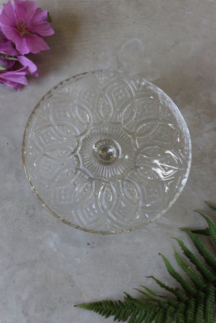 Vintage Glass Cake Stand - Kernow Furniture