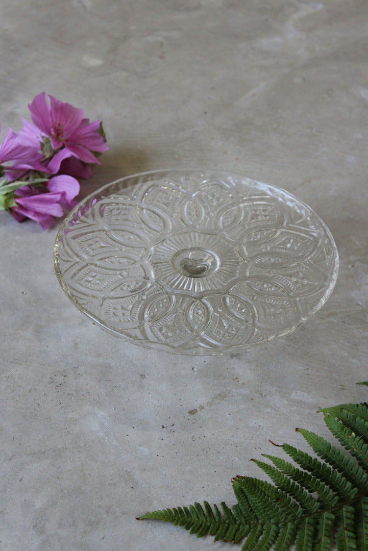 Vintage Glass Cake Stand - Kernow Furniture