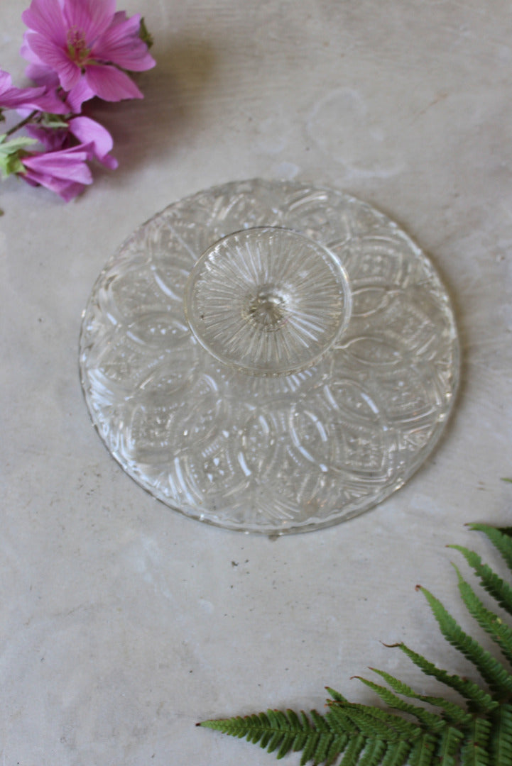 Vintage Glass Cake Stand - Kernow Furniture