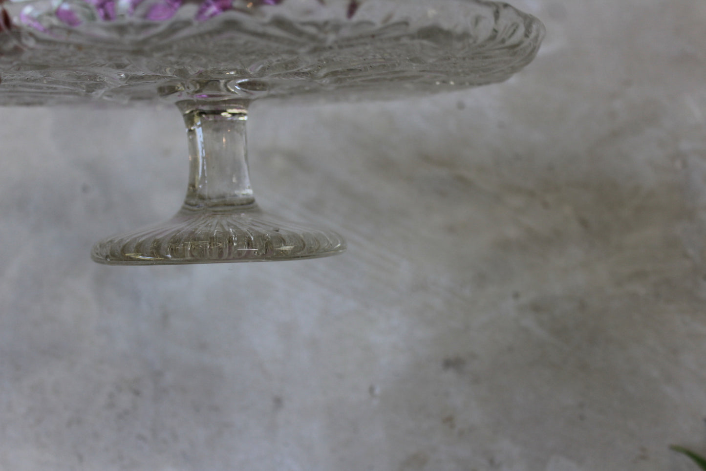 Vintage Glass Cake Stand - Kernow Furniture