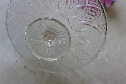 Vintage Glass Cake Stand - Kernow Furniture