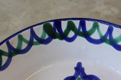 Blue & Green Glazed Earthenware Bowl - Kernow Furniture