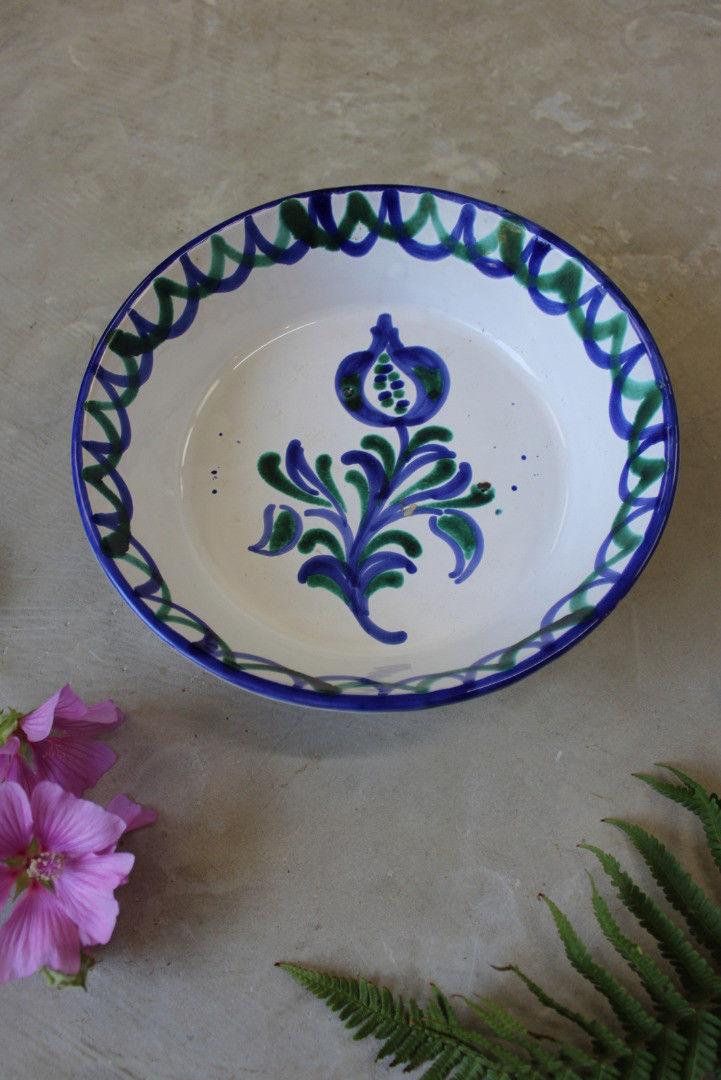 Blue & Green Glazed Earthenware Bowl - Kernow Furniture