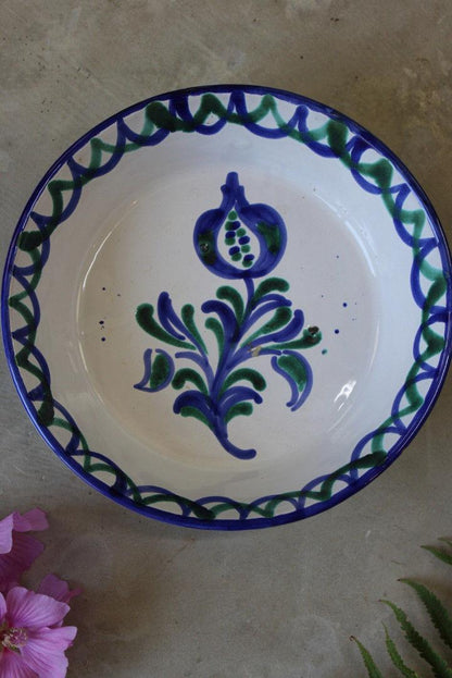 Blue & Green Glazed Earthenware Bowl - Kernow Furniture