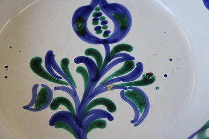 Blue & Green Glazed Earthenware Bowl - Kernow Furniture