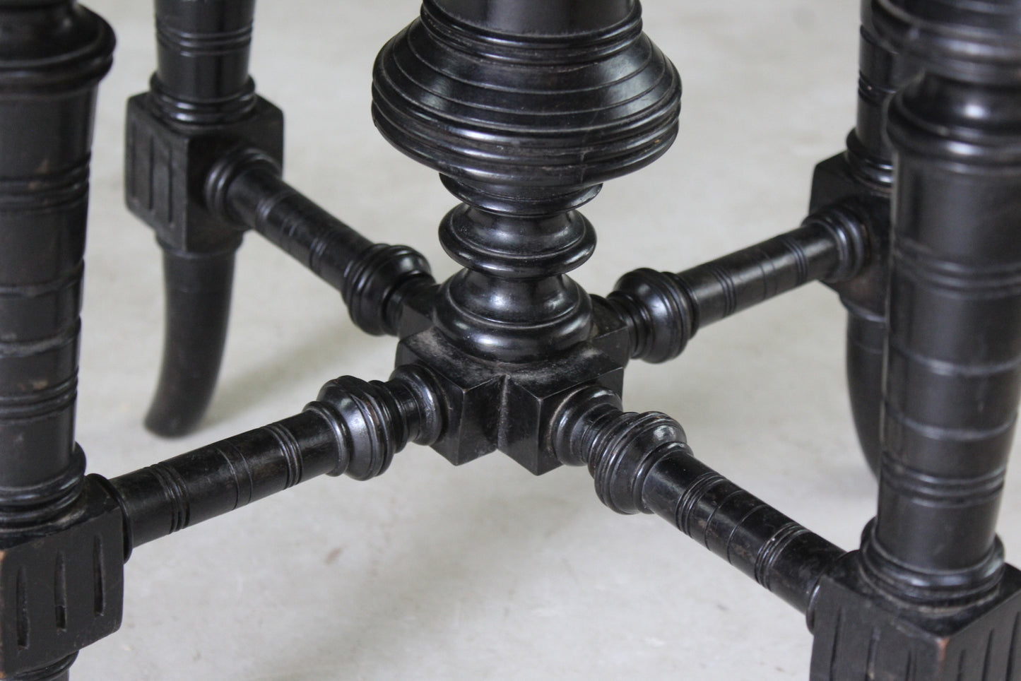 Antique Victorian Ebonised Piano Stool - Kernow Furniture