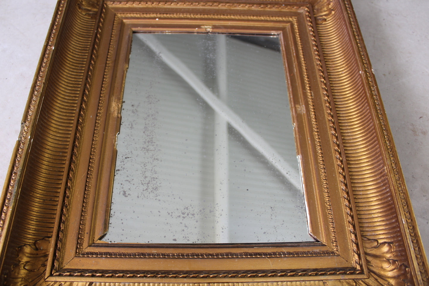 Small Antique Gilt Mirror - Kernow Furniture