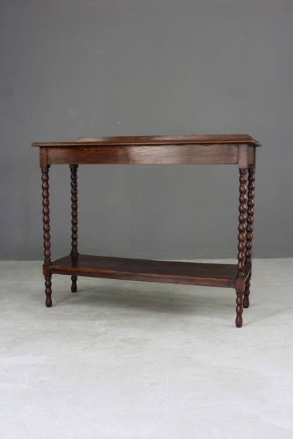 Early 20th Century Oak Bobbin Turned Serving Table - Kernow Furniture