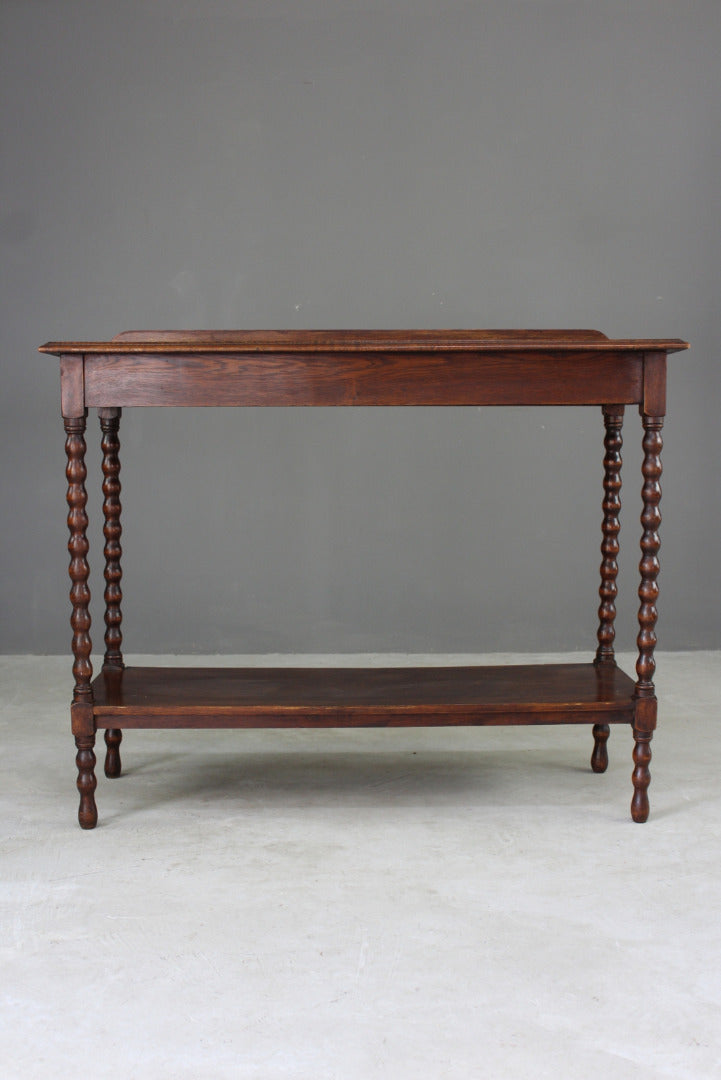 Early 20th Century Oak Bobbin Turned Serving Table - Kernow Furniture