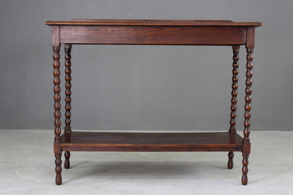 Early 20th Century Oak Bobbin Turned Serving Table - Kernow Furniture