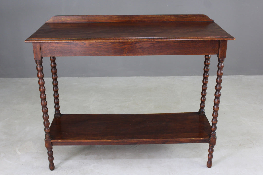 Early 20th Century Oak Bobbin Turned Serving Table - Kernow Furniture