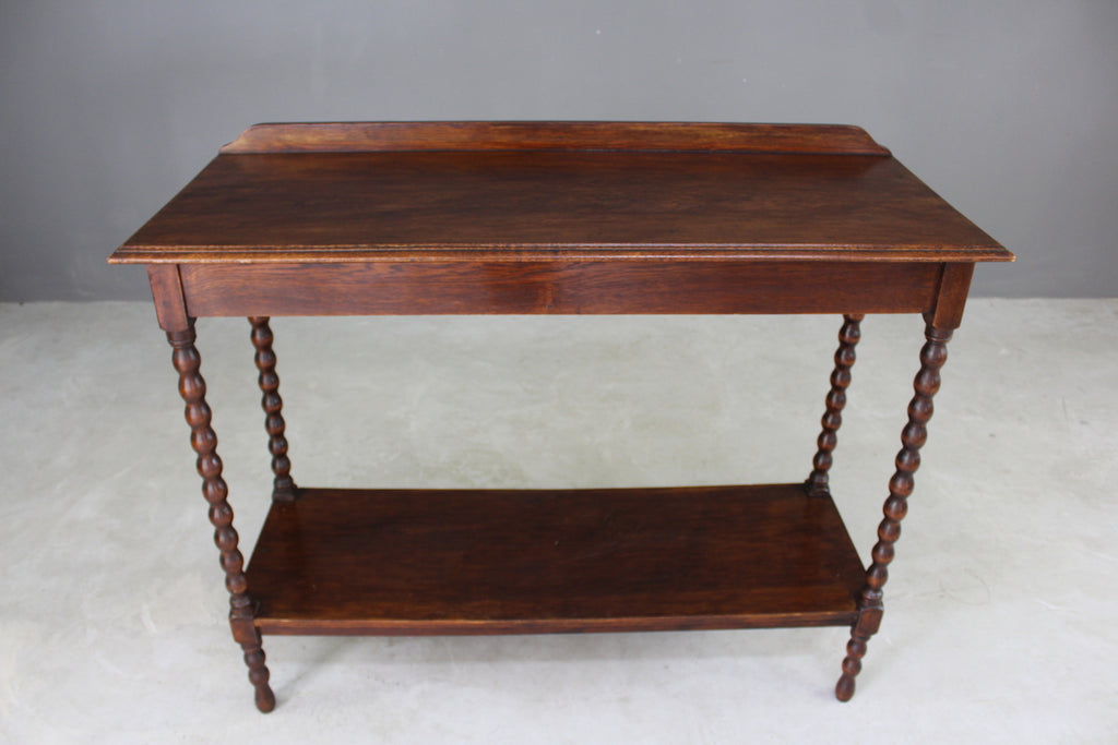 Early 20th Century Oak Bobbin Turned Serving Table - Kernow Furniture