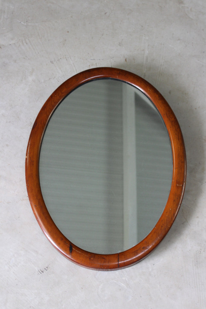 Mahogany Oval Wall Mirror - Kernow Furniture