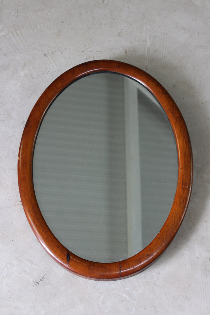 Mahogany Oval Wall Mirror - Kernow Furniture