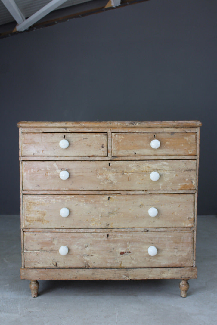 Antique Rustic Pine Chest of Drawers - Kernow Furniture