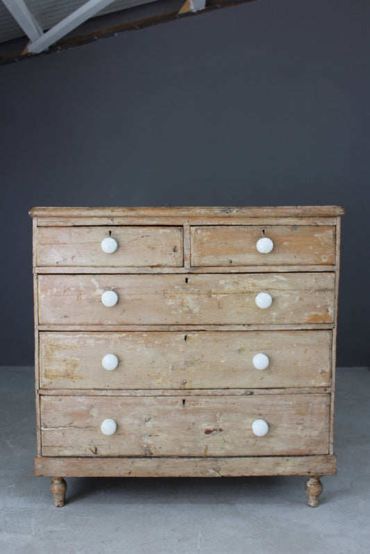 Antique Rustic Pine Chest of Drawers - Kernow Furniture