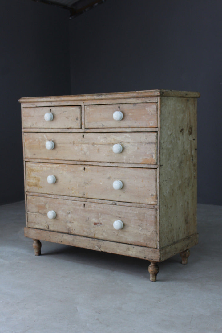 Antique Rustic Pine Chest of Drawers - Kernow Furniture