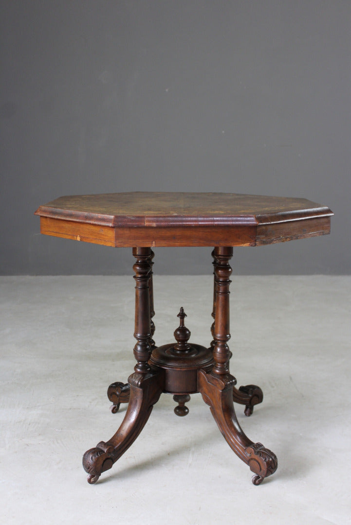 Victorian Octagonal Marquetry Occasional Table - Kernow Furniture