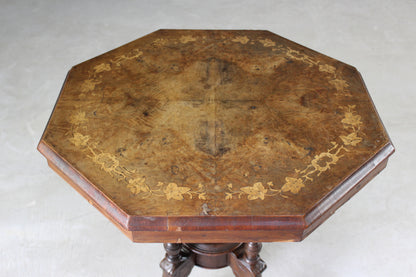 Victorian Octagonal Marquetry Occasional Table - Kernow Furniture