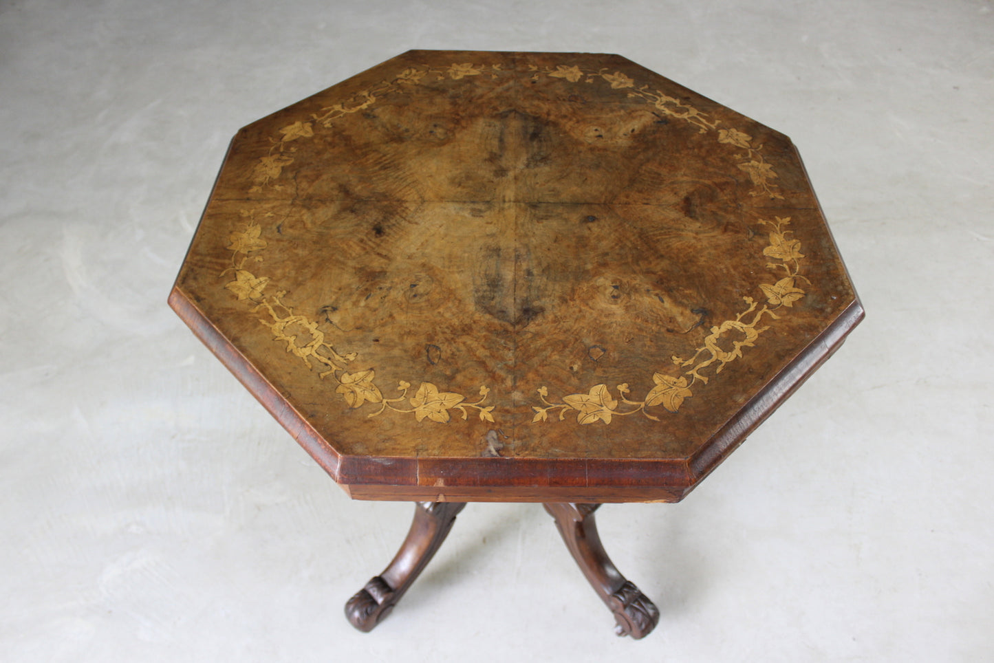 Victorian Octagonal Marquetry Occasional Table - Kernow Furniture