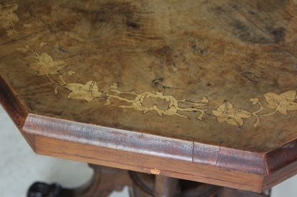 Victorian Octagonal Marquetry Occasional Table - Kernow Furniture