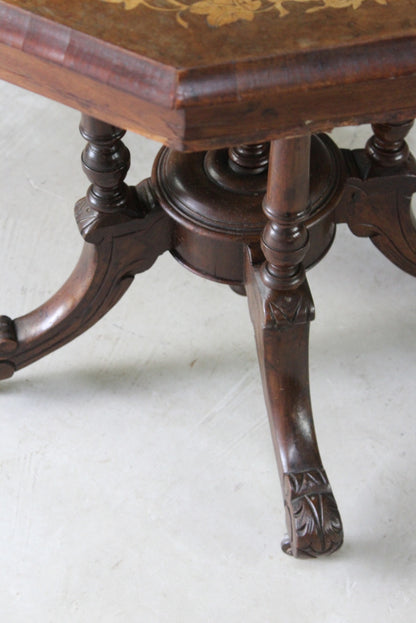Victorian Octagonal Marquetry Occasional Table - Kernow Furniture