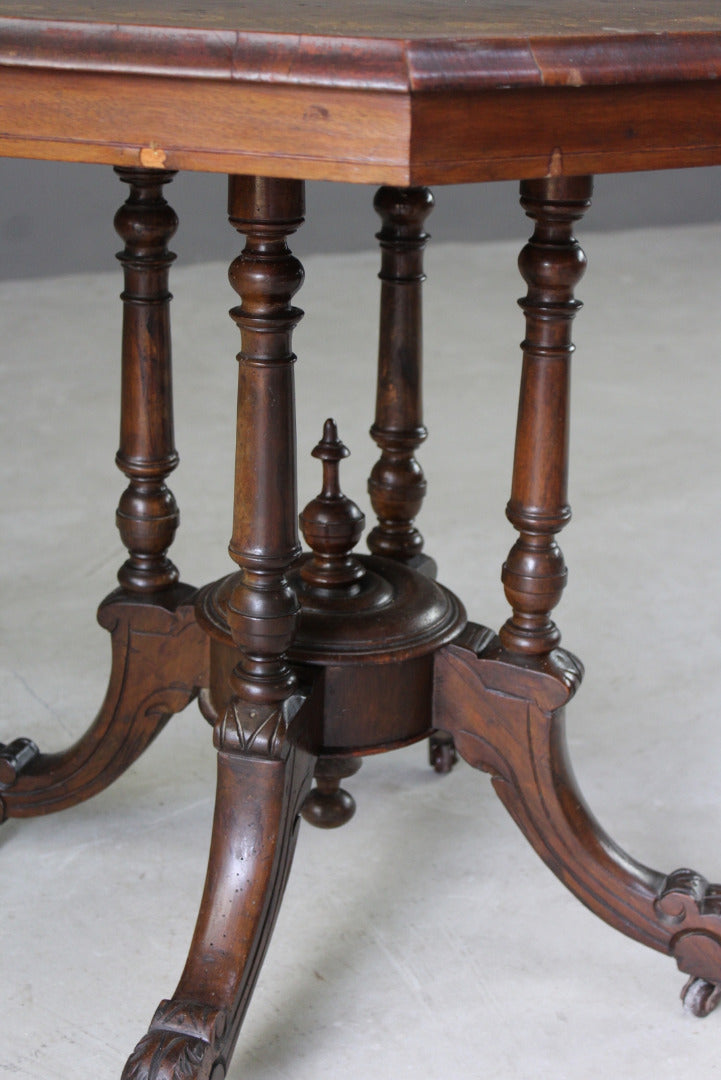 Victorian Octagonal Marquetry Occasional Table - Kernow Furniture