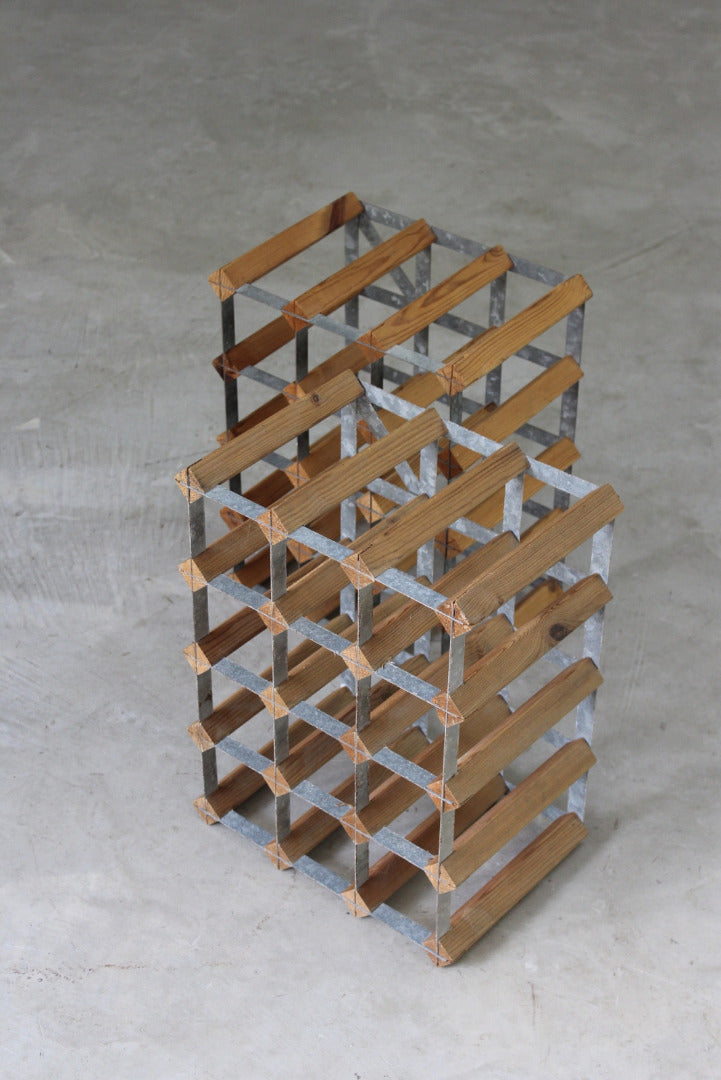 Pine & Steel Pair Wine Racks - Kernow Furniture