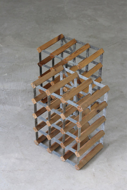 Pine & Steel Pair Wine Racks - Kernow Furniture