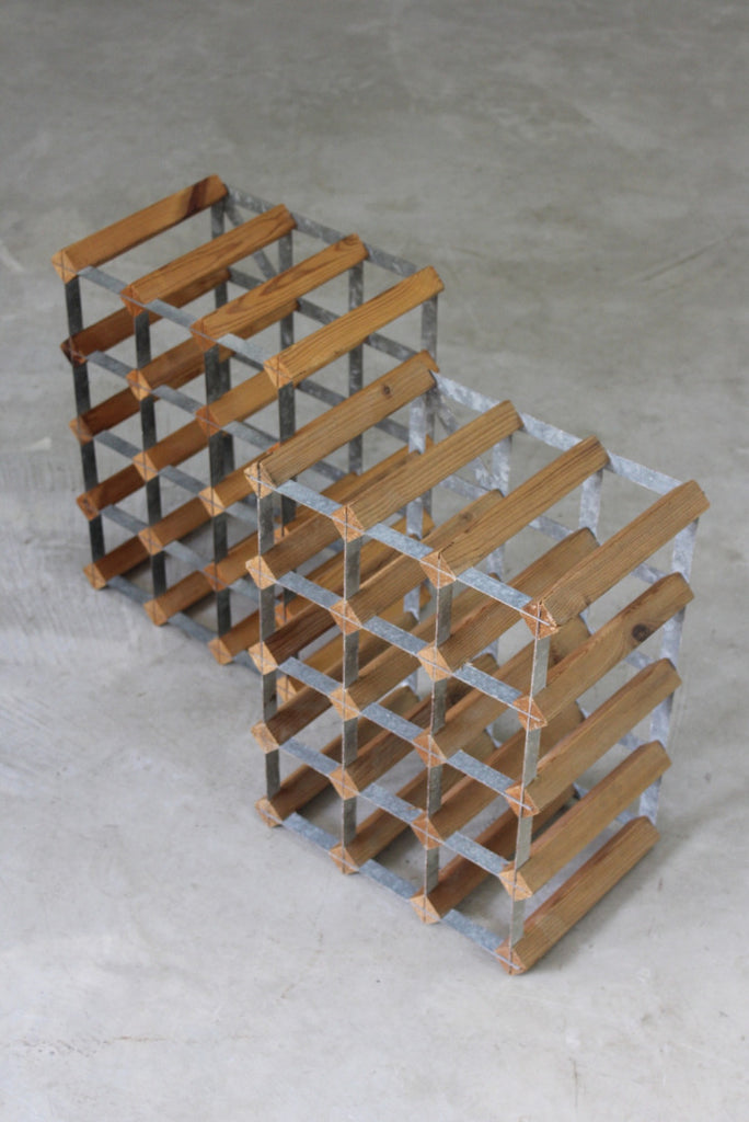 Pine & Steel Pair Wine Racks - Kernow Furniture