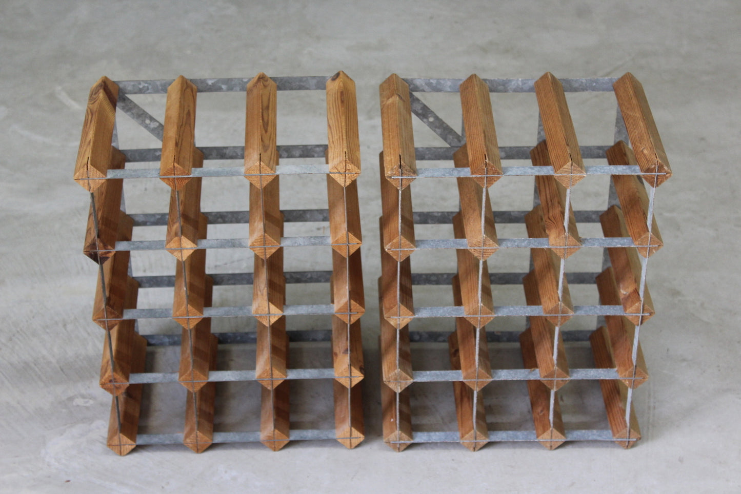 Pine & Steel Pair Wine Racks - Kernow Furniture