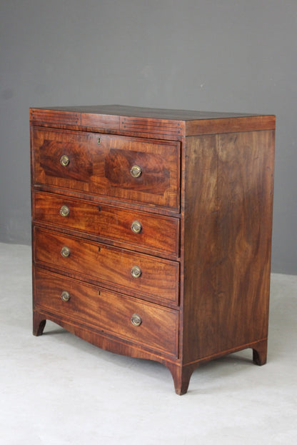 Antique Georgian Mahogany Secretaire Chest - Kernow Furniture