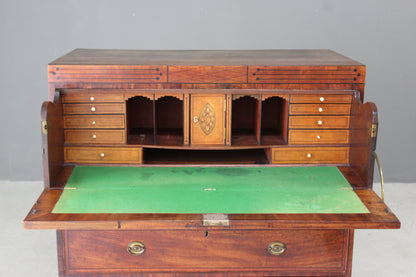 Antique Georgian Mahogany Secretaire Chest - Kernow Furniture