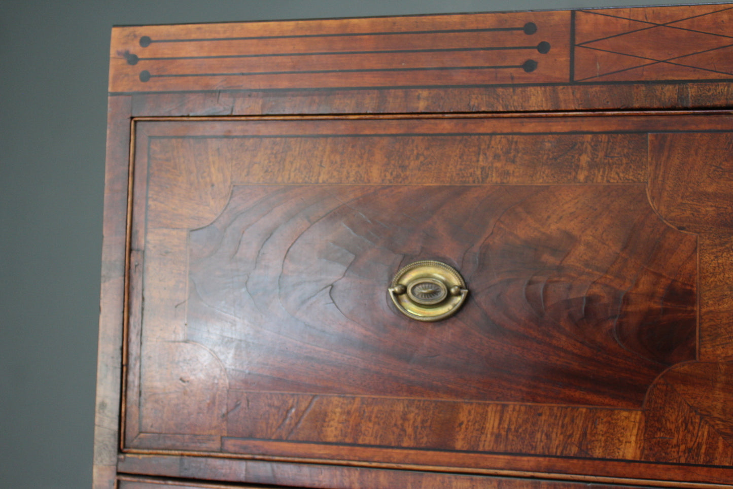 Antique Georgian Mahogany Secretaire Chest - Kernow Furniture