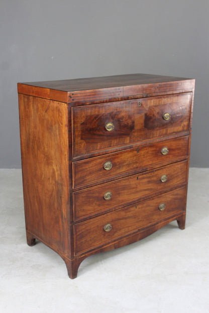 Antique Georgian Mahogany Secretaire Chest - Kernow Furniture