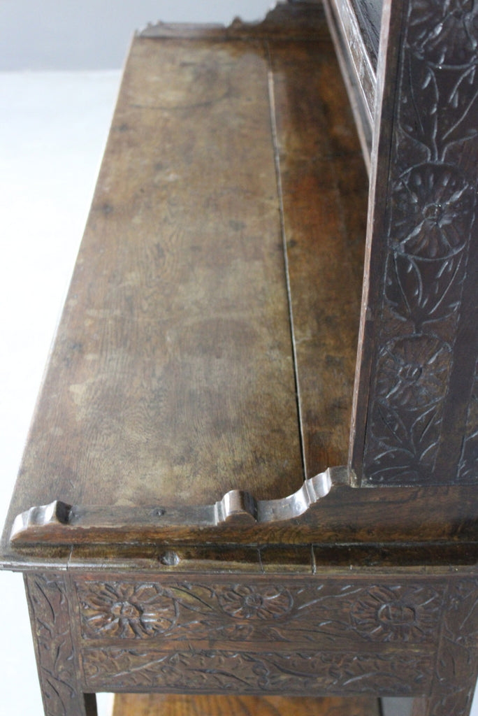 Antique 19th Century Carved Oak & Elm Dresser - Kernow Furniture