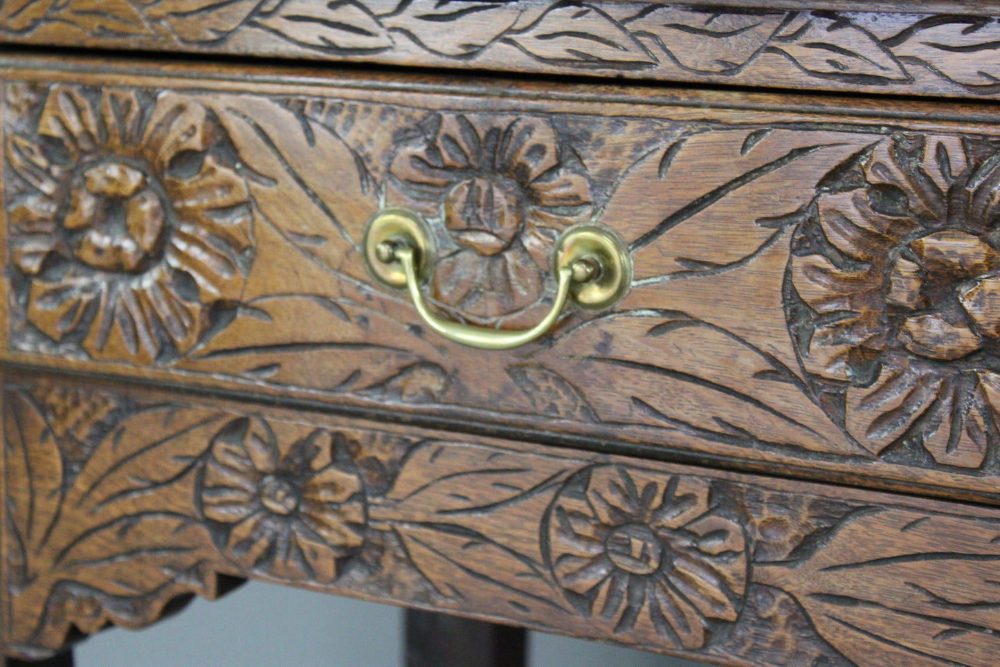 Antique 19th Century Carved Oak & Elm Dresser - Kernow Furniture