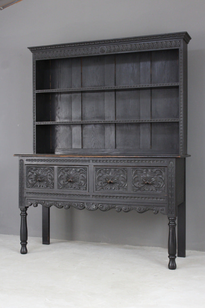 Ebonised Green Man Dresser - Kernow Furniture