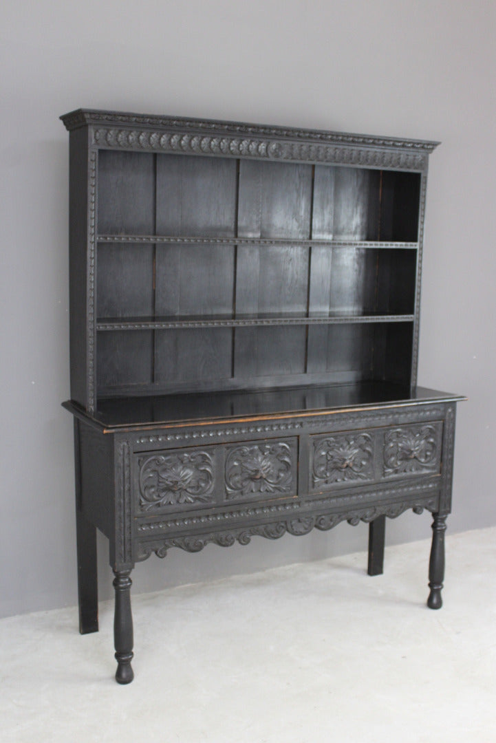 Ebonised Green Man Dresser - Kernow Furniture