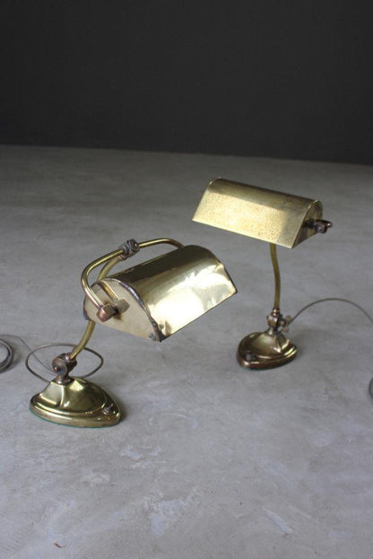 Pair Art Nouveau Brass Desk Lamps