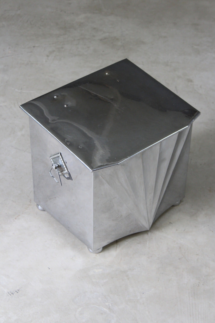 Art Deco Chromium Coal Bucket - Kernow Furniture