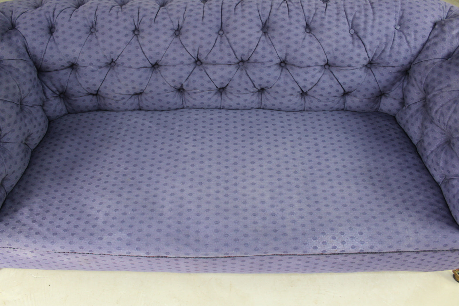 Antique Blue Upholstered Chesterfield Sofa - Kernow Furniture