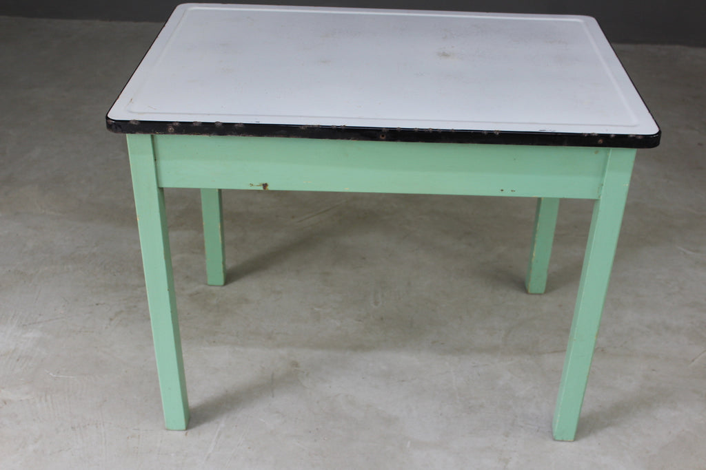 Enamel Top Kitchen Table - Kernow Furniture